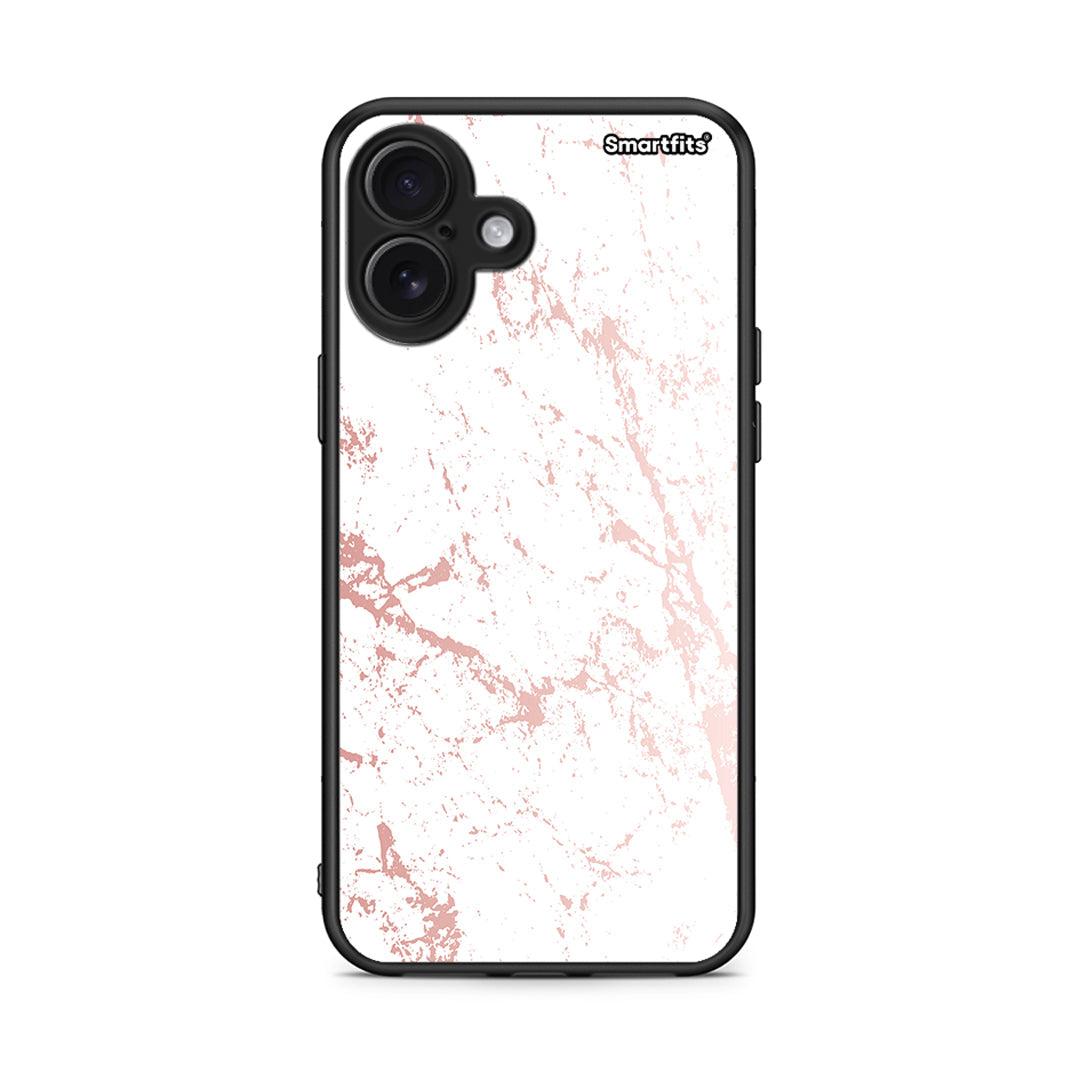 116 - iPhone 16 Plus Pink Splash Marble case, cover, bumper