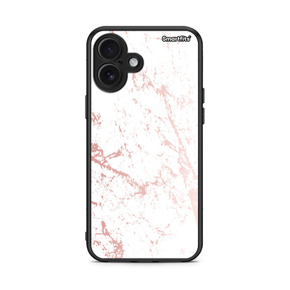 116 - iPhone 16 Plus Pink Splash Marble case, cover, bumper