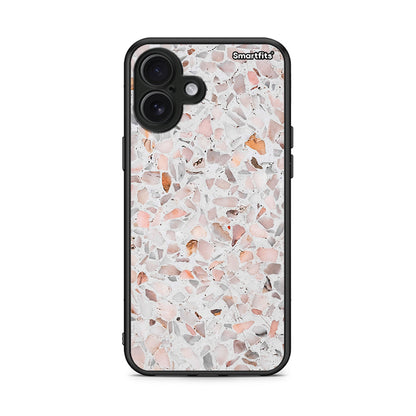 iPhone 16 Plus Marble Terrazzo θήκη από τη Smartfits με σχέδιο στο πίσω μέρος και μαύρο περίβλημα | Smartphone case with colorful back and black bezels by Smartfits