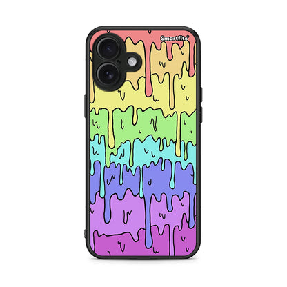 iPhone 16 Plus Melting Rainbow θήκη από τη Smartfits με σχέδιο στο πίσω μέρος και μαύρο περίβλημα | Smartphone case with colorful back and black bezels by Smartfits
