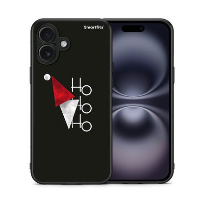 Θήκη iPhone 16 Plus Minimal Christmas από τη Smartfits με σχέδιο στο πίσω μέρος και μαύρο περίβλημα | iPhone 16 Plus Minimal Christmas case with colorful back and black bezels