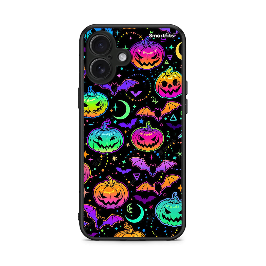 iPhone 16 Plus Neon Halloween θήκη από τη Smartfits με σχέδιο στο πίσω μέρος και μαύρο περίβλημα | Smartphone case with colorful back and black bezels by Smartfits
