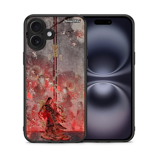 Θήκη iPhone 16 Plus Nezuko Kamado από τη Smartfits με σχέδιο στο πίσω μέρος και μαύρο περίβλημα | iPhone 16 Plus Nezuko Kamado case with colorful back and black bezels