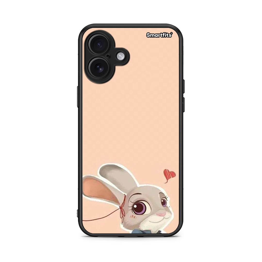 iPhone 16 Plus Nick Wilde And Judy Hopps Love 2 θήκη από τη Smartfits με σχέδιο στο πίσω μέρος και μαύρο περίβλημα | Smartphone case with colorful back and black bezels by Smartfits
