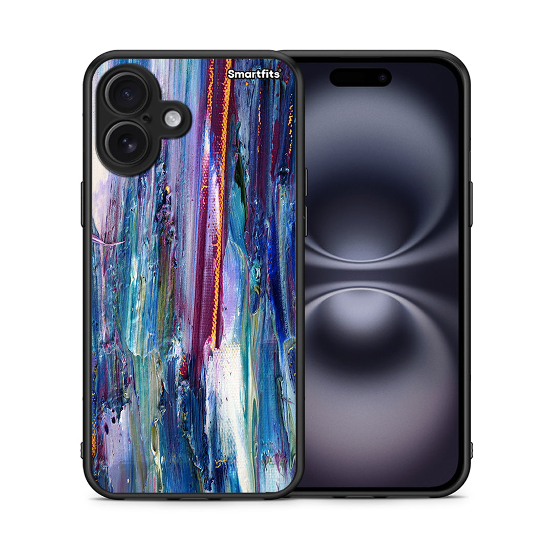 Θήκη iPhone 16 Plus Winter Paint από τη Smartfits με σχέδιο στο πίσω μέρος και μαύρο περίβλημα | iPhone 16 Plus Winter Paint case with colorful back and black bezels