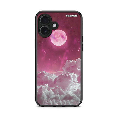 iPhone 16 Plus Pink Moon Θήκη από τη Smartfits με σχέδιο στο πίσω μέρος και μαύρο περίβλημα | Smartphone case with colorful back and black bezels by Smartfits