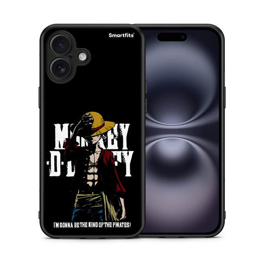 Θήκη iPhone 16 Plus Pirate King από τη Smartfits με σχέδιο στο πίσω μέρος και μαύρο περίβλημα | iPhone 16 Plus Pirate King case with colorful back and black bezels