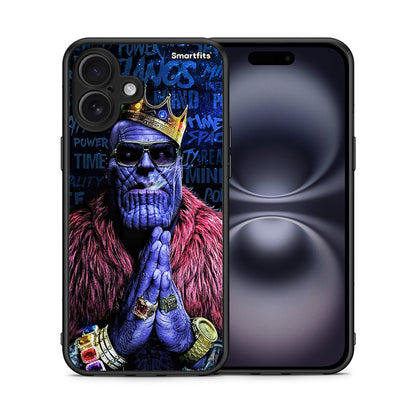 Θήκη iPhone 16 Plus Thanos PopArt από τη Smartfits με σχέδιο στο πίσω μέρος και μαύρο περίβλημα | iPhone 16 Plus Thanos PopArt case with colorful back and black bezels