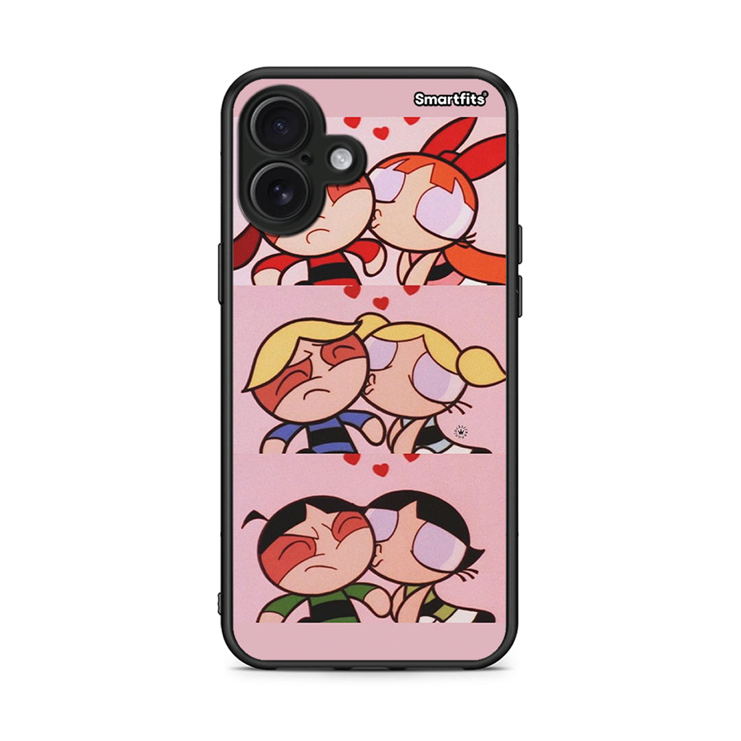 iPhone 16 Plus Puff Love Θήκη Αγίου Βαλεντίνου από τη Smartfits με σχέδιο στο πίσω μέρος και μαύρο περίβλημα | Smartphone case with colorful back and black bezels by Smartfits