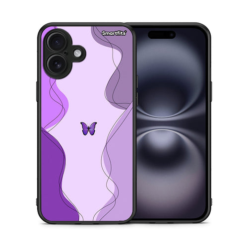 Purple Mariposa - iPhone 16 Plus θήκη