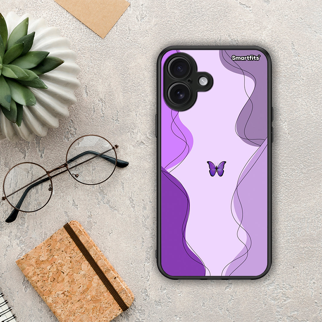 Purple Mariposa - iPhone 16 Plus θήκη