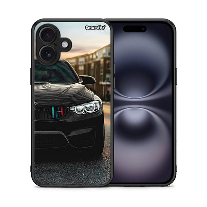 Θήκη iPhone 16 Plus M3 Racing από τη Smartfits με σχέδιο στο πίσω μέρος και μαύρο περίβλημα | iPhone 16 Plus M3 Racing case with colorful back and black bezels