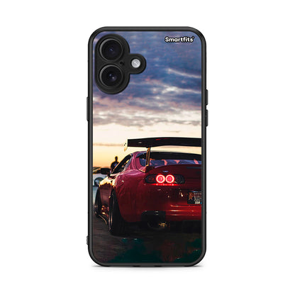 iPhone 16 Plus Racing Supra θήκη από τη Smartfits με σχέδιο στο πίσω μέρος και μαύρο περίβλημα | Smartphone case with colorful back and black bezels by Smartfits