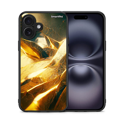 Θήκη iPhone 16 Plus Real Gold από τη Smartfits με σχέδιο στο πίσω μέρος και μαύρο περίβλημα | iPhone 16 Plus Real Gold case with colorful back and black bezels