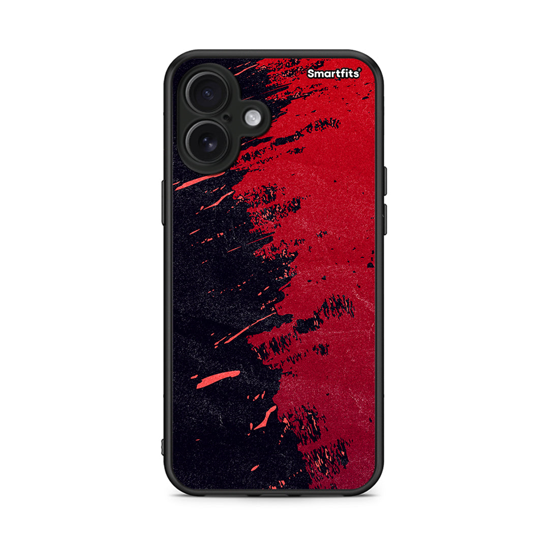 iPhone 16 Plus Red Paint Θήκη Αγίου Βαλεντίνου από τη Smartfits με σχέδιο στο πίσω μέρος και μαύρο περίβλημα | Smartphone case with colorful back and black bezels by Smartfits