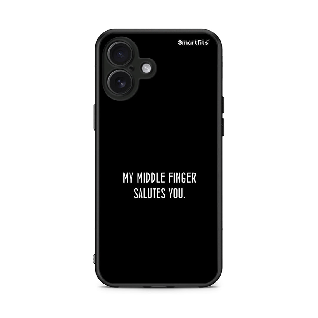 iPhone 16 Plus Salute θήκη από τη Smartfits με σχέδιο στο πίσω μέρος και μαύρο περίβλημα | Smartphone case with colorful back and black bezels by Smartfits