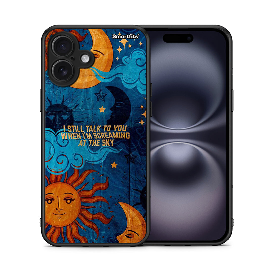 Θήκη iPhone 16 Plus Screaming Sky από τη Smartfits με σχέδιο στο πίσω μέρος και μαύρο περίβλημα | iPhone 16 Plus Screaming Sky case with colorful back and black bezels