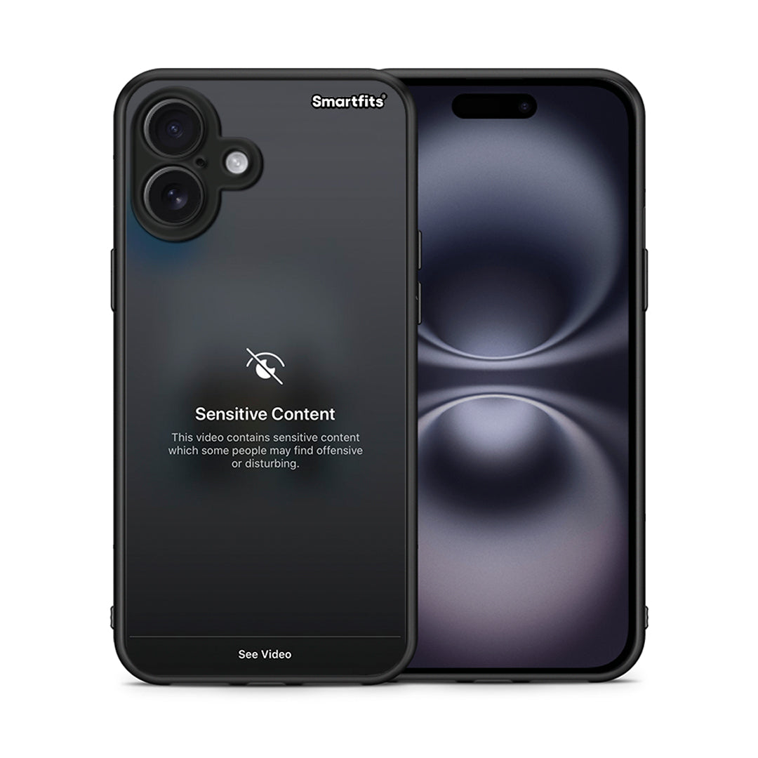 Θήκη iPhone 16 Plus Sensitive Content από τη Smartfits με σχέδιο στο πίσω μέρος και μαύρο περίβλημα | iPhone 16 Plus Sensitive Content case with colorful back and black bezels