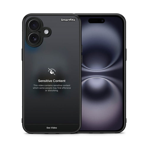 Θήκη iPhone 16 Plus Sensitive Content από τη Smartfits με σχέδιο στο πίσω μέρος και μαύρο περίβλημα | iPhone 16 Plus Sensitive Content case with colorful back and black bezels