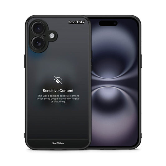 Θήκη iPhone 16 Plus Sensitive Content από τη Smartfits με σχέδιο στο πίσω μέρος και μαύρο περίβλημα | iPhone 16 Plus Sensitive Content case with colorful back and black bezels