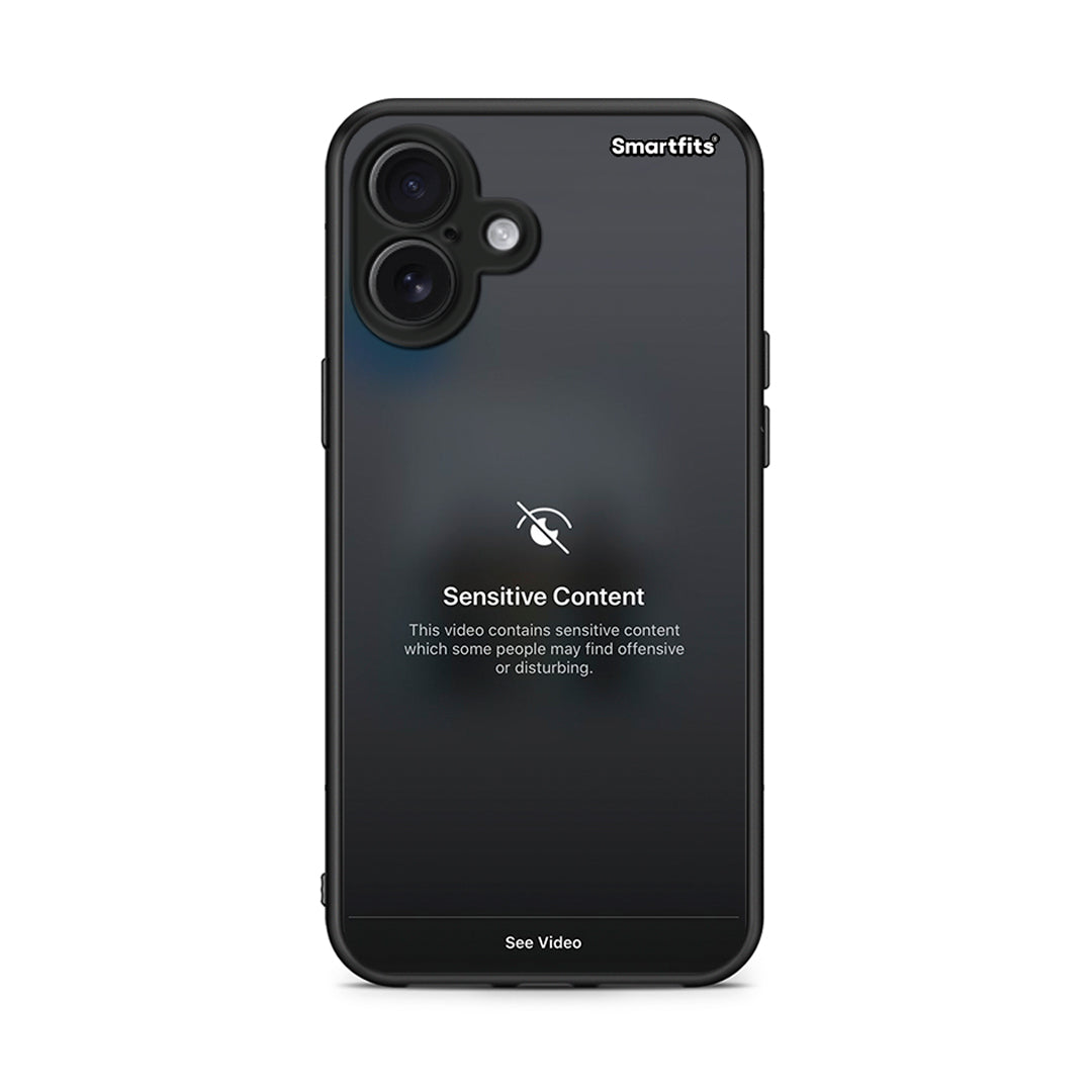 iPhone 16 Plus Sensitive Content θήκη από τη Smartfits με σχέδιο στο πίσω μέρος και μαύρο περίβλημα | Smartphone case with colorful back and black bezels by Smartfits