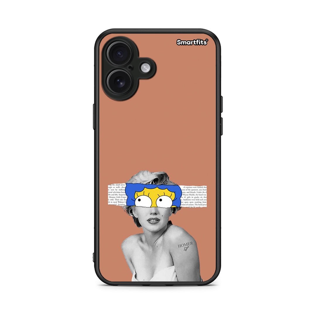 iPhone 16 Plus Sim Merilyn θήκη από τη Smartfits με σχέδιο στο πίσω μέρος και μαύρο περίβλημα | Smartphone case with colorful back and black bezels by Smartfits
