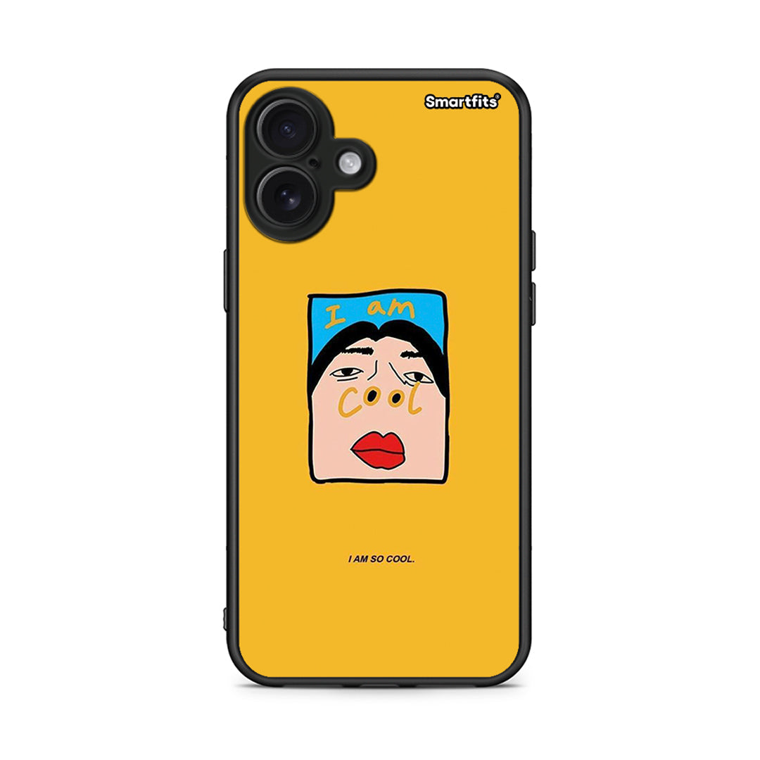 iPhone 16 Plus So Cool Θήκη Αγίου Βαλεντίνου από τη Smartfits με σχέδιο στο πίσω μέρος και μαύρο περίβλημα | Smartphone case with colorful back and black bezels by Smartfits