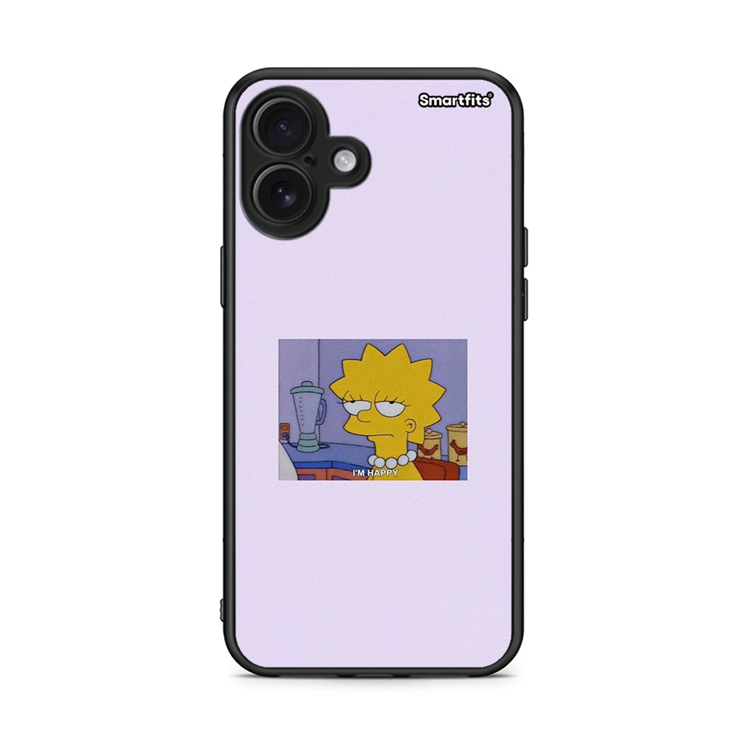 iPhone 16 Plus So Happy θήκη από τη Smartfits με σχέδιο στο πίσω μέρος και μαύρο περίβλημα | Smartphone case with colorful back and black bezels by Smartfits