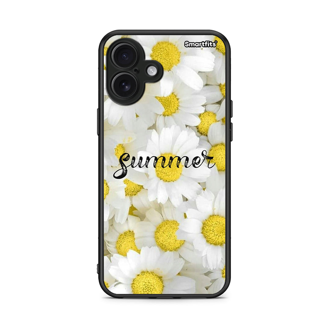 iPhone 16 Plus Summer Daisies Θήκη από τη Smartfits με σχέδιο στο πίσω μέρος και μαύρο περίβλημα | Smartphone case with colorful back and black bezels by Smartfits