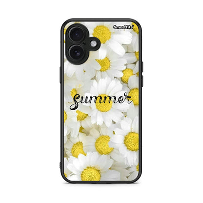 iPhone 16 Plus Summer Daisies Θήκη από τη Smartfits με σχέδιο στο πίσω μέρος και μαύρο περίβλημα | Smartphone case with colorful back and black bezels by Smartfits