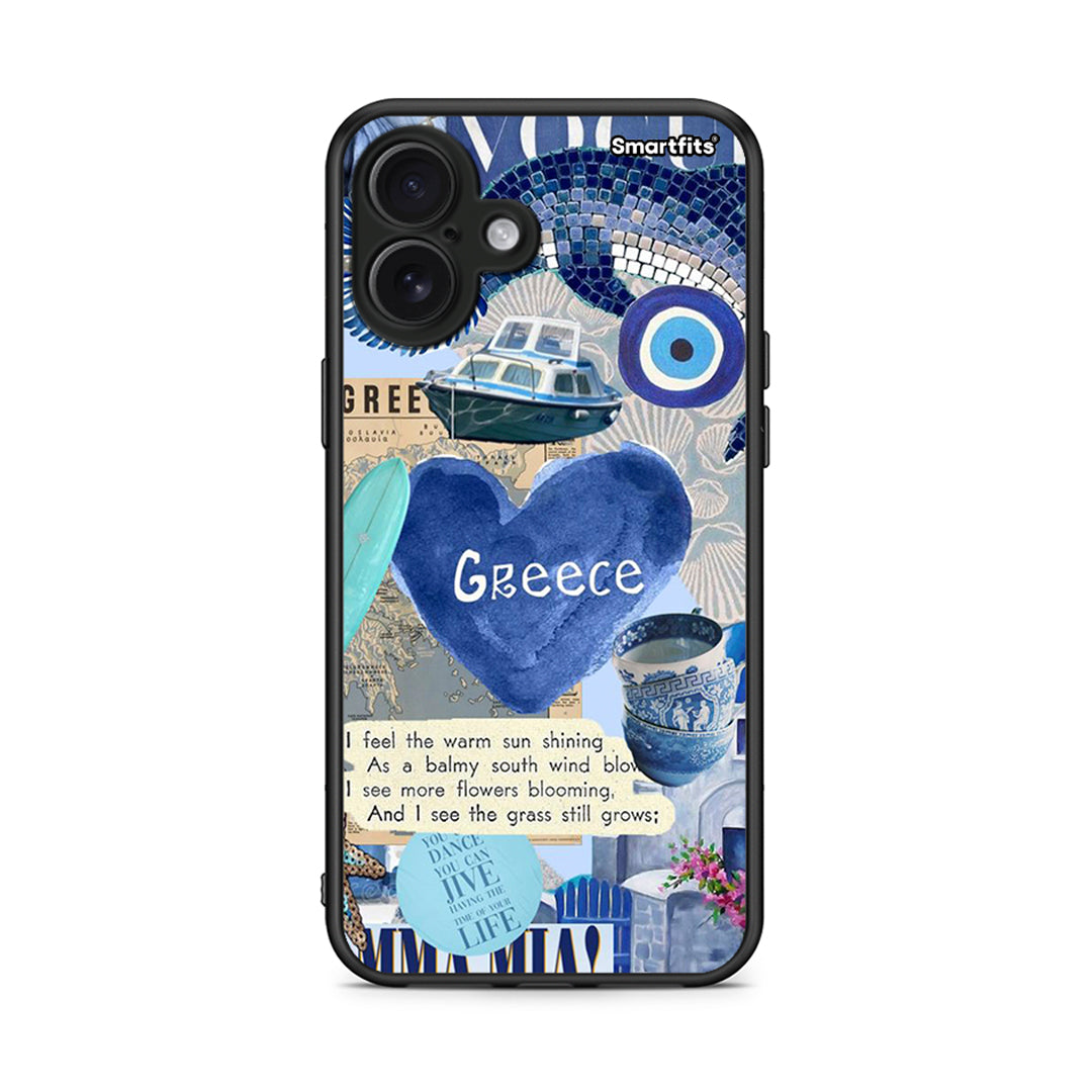 iPhone 16 Plus Summer In Greece Θήκη από τη Smartfits με σχέδιο στο πίσω μέρος και μαύρο περίβλημα | Smartphone case with colorful back and black bezels by Smartfits