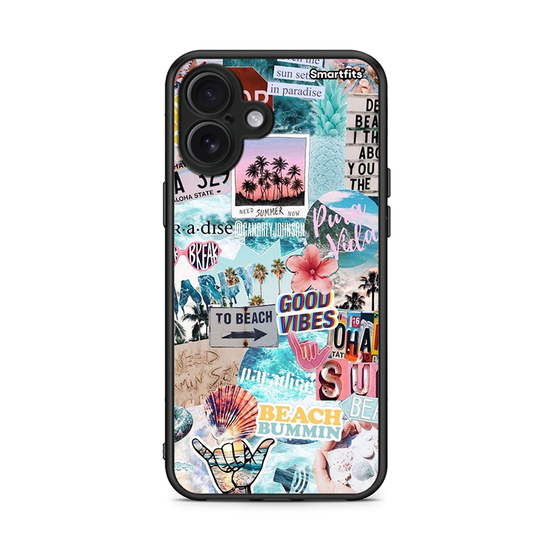 iPhone 16 Plus Summer Vibes Θήκη από τη Smartfits με σχέδιο στο πίσω μέρος και μαύρο περίβλημα | Smartphone case with colorful back and black bezels by Smartfits