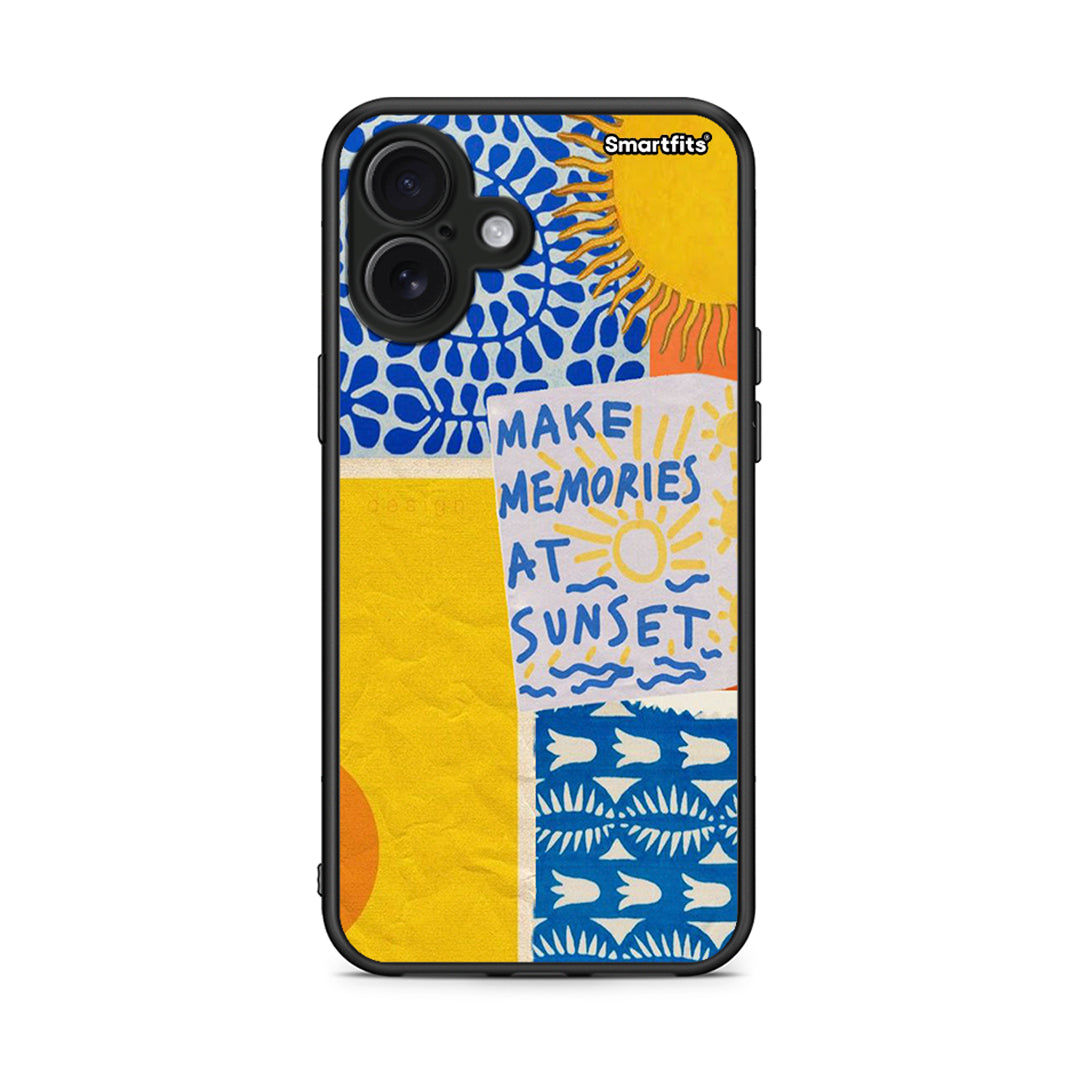 iPhone 16 Plus Sunset Memories Θήκη από τη Smartfits με σχέδιο στο πίσω μέρος και μαύρο περίβλημα | Smartphone case with colorful back and black bezels by Smartfits
