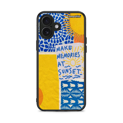iPhone 16 Plus Sunset Memories Θήκη από τη Smartfits με σχέδιο στο πίσω μέρος και μαύρο περίβλημα | Smartphone case with colorful back and black bezels by Smartfits