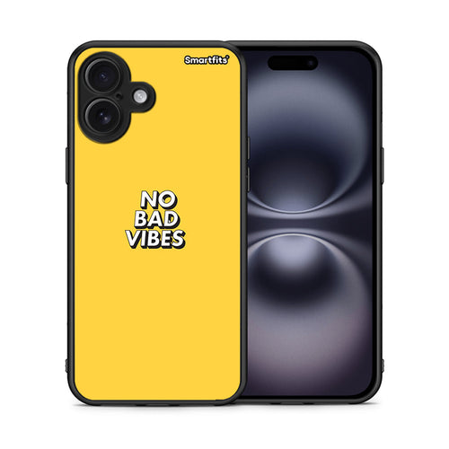 Θήκη iPhone 16 Plus Vibes Text από τη Smartfits με σχέδιο στο πίσω μέρος και μαύρο περίβλημα | iPhone 16 Plus Vibes Text case with colorful back and black bezels