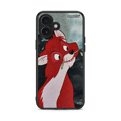 iPhone 16 Plus Tod And Vixey Love 1 θήκη από τη Smartfits με σχέδιο στο πίσω μέρος και μαύρο περίβλημα | Smartphone case with colorful back and black bezels by Smartfits