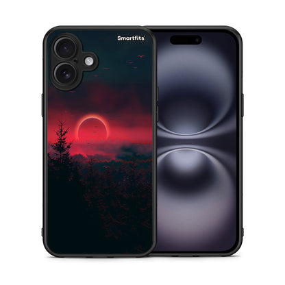 Θήκη iPhone 16 Plus Sunset Tropic από τη Smartfits με σχέδιο στο πίσω μέρος και μαύρο περίβλημα | iPhone 16 Plus Sunset Tropic case with colorful back and black bezels