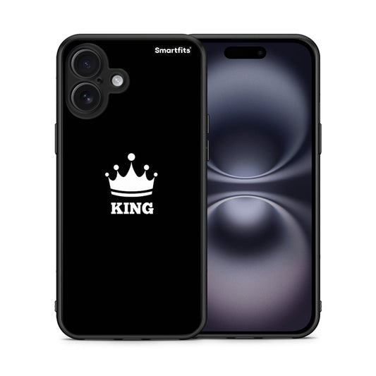 Θήκη iPhone 16 Plus King Valentine από τη Smartfits με σχέδιο στο πίσω μέρος και μαύρο περίβλημα | iPhone 16 Plus King Valentine case with colorful back and black bezels