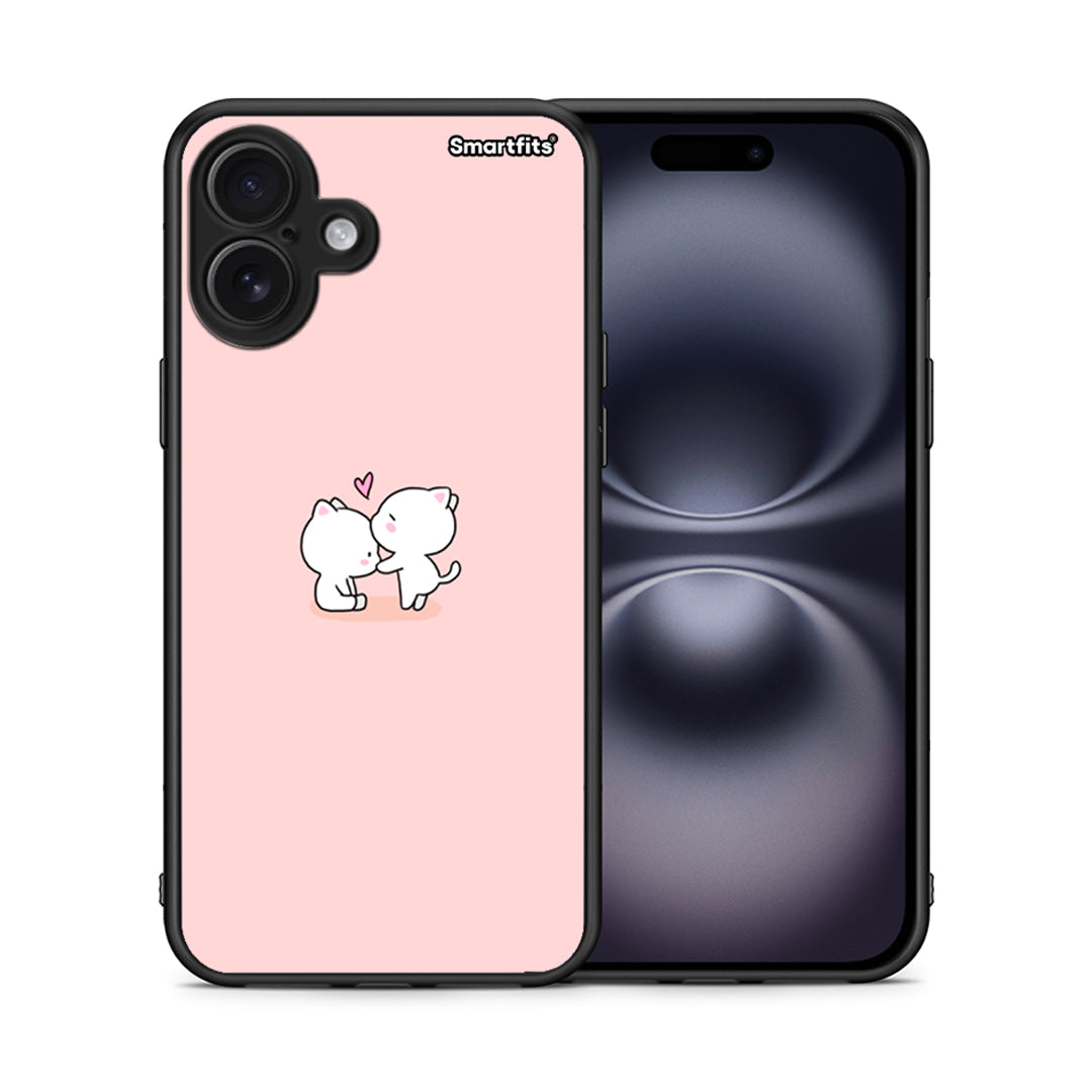 Θήκη iPhone 16 Plus Love Valentine από τη Smartfits με σχέδιο στο πίσω μέρος και μαύρο περίβλημα | iPhone 16 Plus Love Valentine case with colorful back and black bezels