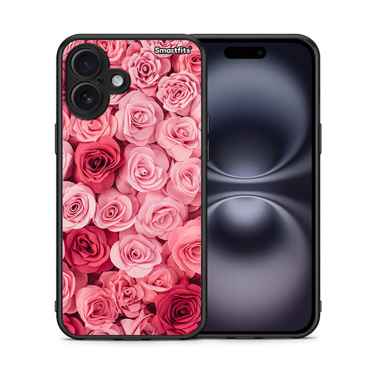 Θήκη iPhone 16 Plus RoseGarden Valentine από τη Smartfits με σχέδιο στο πίσω μέρος και μαύρο περίβλημα | iPhone 16 Plus RoseGarden Valentine case with colorful back and black bezels