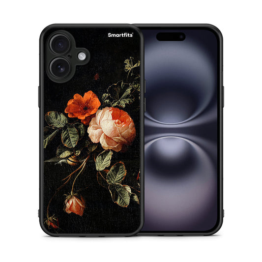 Θήκη iPhone 16 Plus Vintage Roses από τη Smartfits με σχέδιο στο πίσω μέρος και μαύρο περίβλημα | iPhone 16 Plus Vintage Roses case with colorful back and black bezels