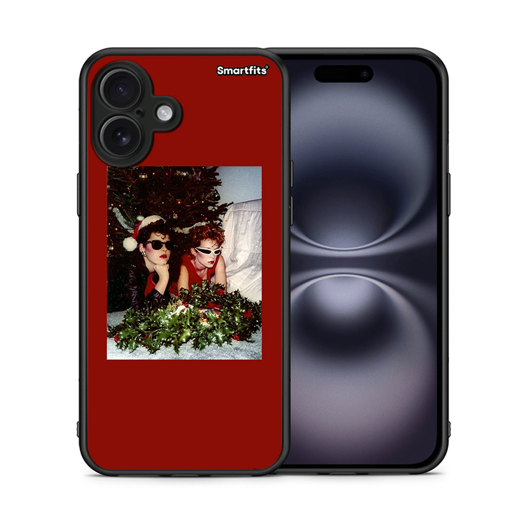 Θήκη iPhone 16 Plus Waiting For Xmas από τη Smartfits με σχέδιο στο πίσω μέρος και μαύρο περίβλημα | iPhone 16 Plus Waiting For Xmas case with colorful back and black bezels