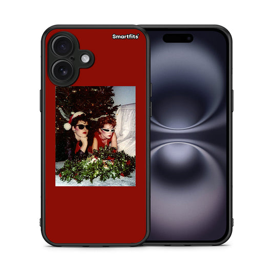 Θήκη iPhone 16 Plus Waiting For Xmas από τη Smartfits με σχέδιο στο πίσω μέρος και μαύρο περίβλημα | iPhone 16 Plus Waiting For Xmas case with colorful back and black bezels