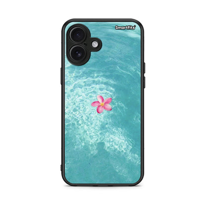 iPhone 16 Plus Water Flower Θήκη από τη Smartfits με σχέδιο στο πίσω μέρος και μαύρο περίβλημα | Smartphone case with colorful back and black bezels by Smartfits