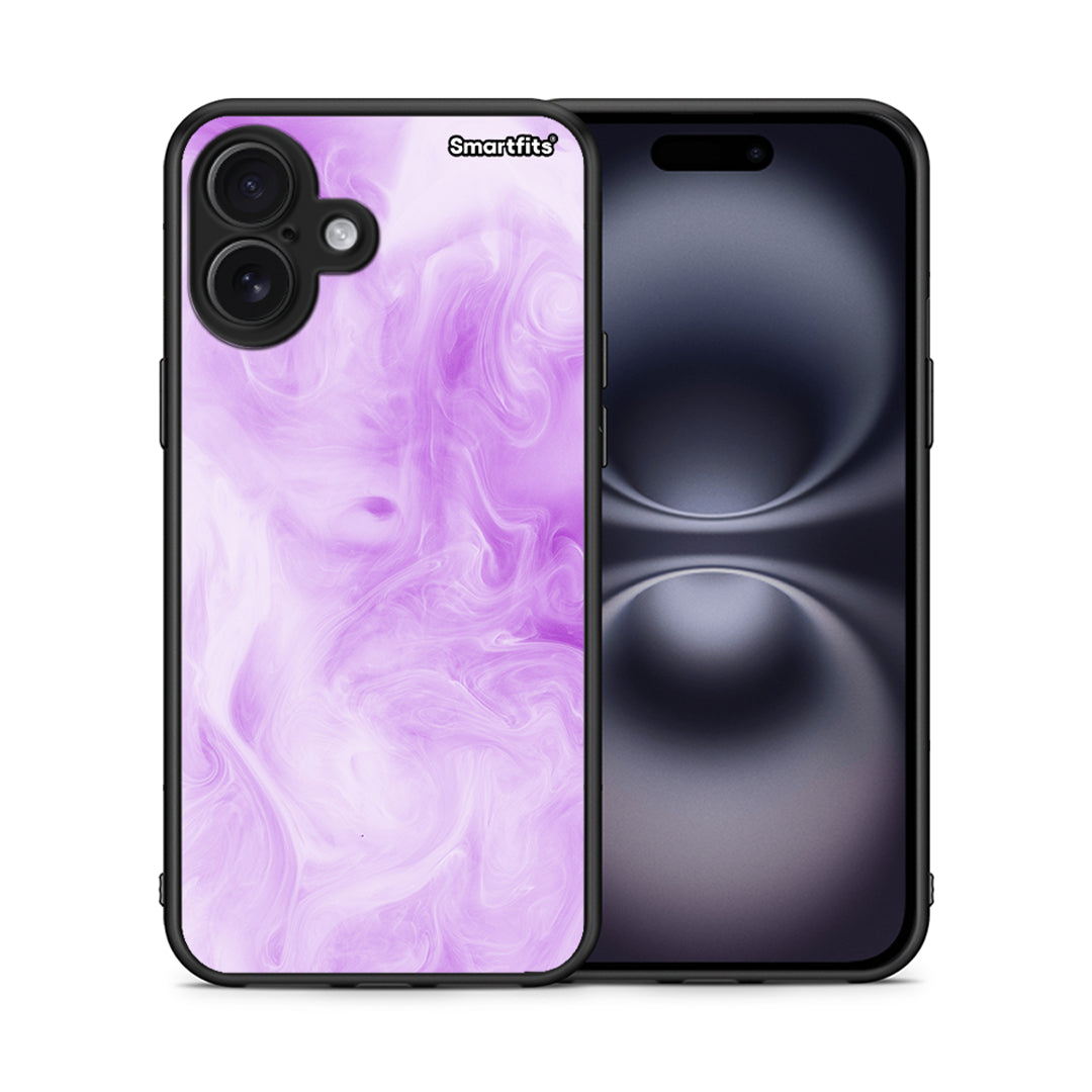 Θήκη iPhone 16 Plus Lavender Watercolor από τη Smartfits με σχέδιο στο πίσω μέρος και μαύρο περίβλημα | iPhone 16 Plus Lavender Watercolor case with colorful back and black bezels