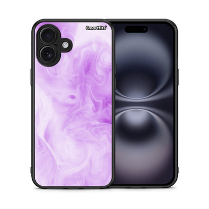 Θήκη iPhone 16 Plus Lavender Watercolor από τη Smartfits με σχέδιο στο πίσω μέρος και μαύρο περίβλημα | iPhone 16 Plus Lavender Watercolor case with colorful back and black bezels