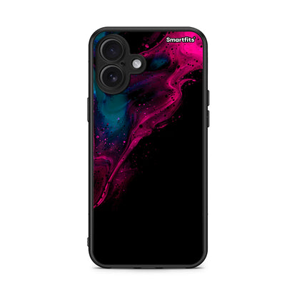 4 - iPhone 16 Plus Pink Black Watercolor case, cover, bumper