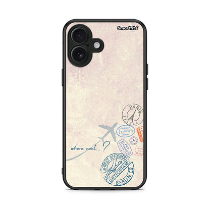 iPhone 16 Plus Where Next Θήκη από τη Smartfits με σχέδιο στο πίσω μέρος και μαύρο περίβλημα | Smartphone case with colorful back and black bezels by Smartfits