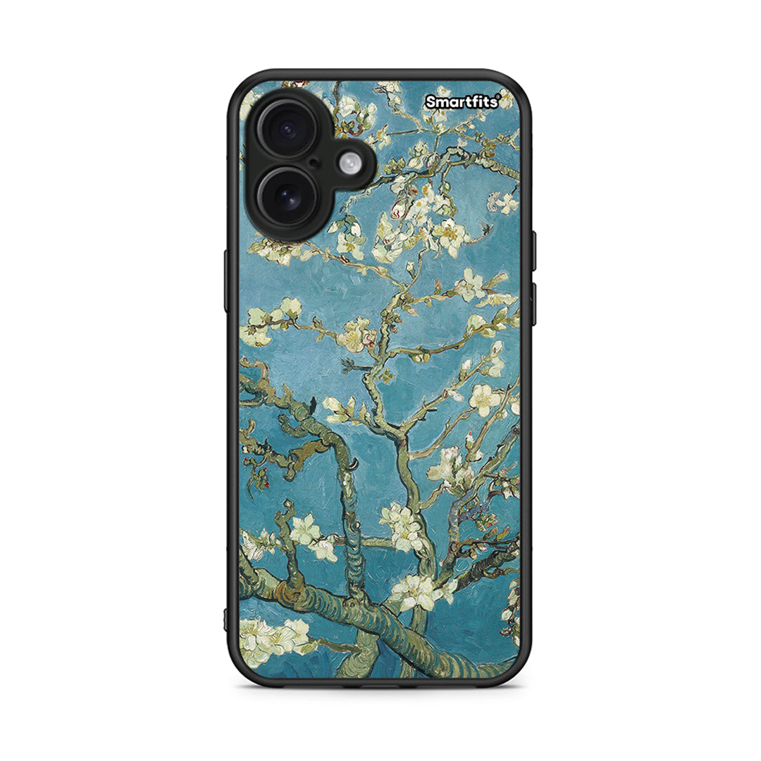 iPhone 16 Plus White Blossoms θήκη από τη Smartfits με σχέδιο στο πίσω μέρος και μαύρο περίβλημα | Smartphone case with colorful back and black bezels by Smartfits