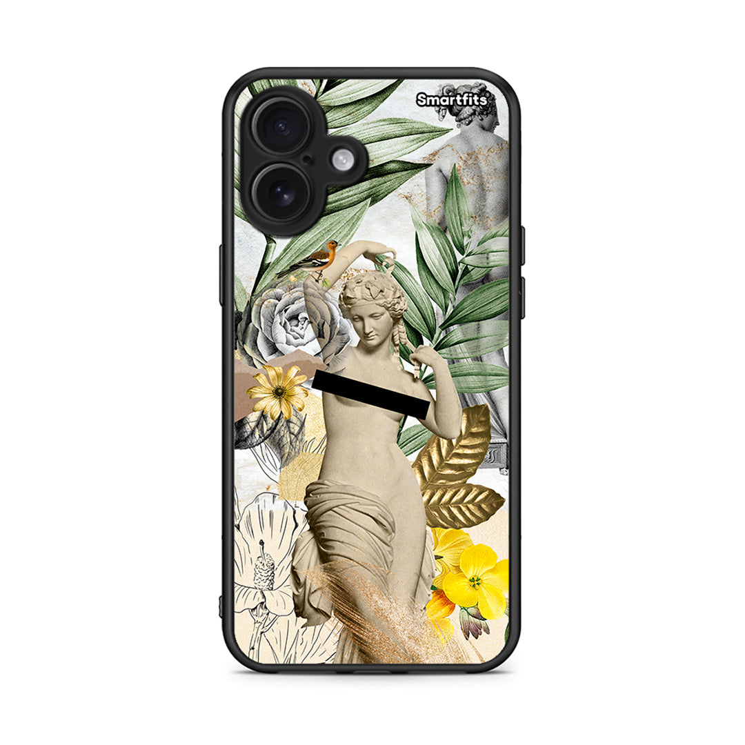 iPhone 16 Plus Woman Statue θήκη από τη Smartfits με σχέδιο στο πίσω μέρος και μαύρο περίβλημα | Smartphone case with colorful back and black bezels by Smartfits